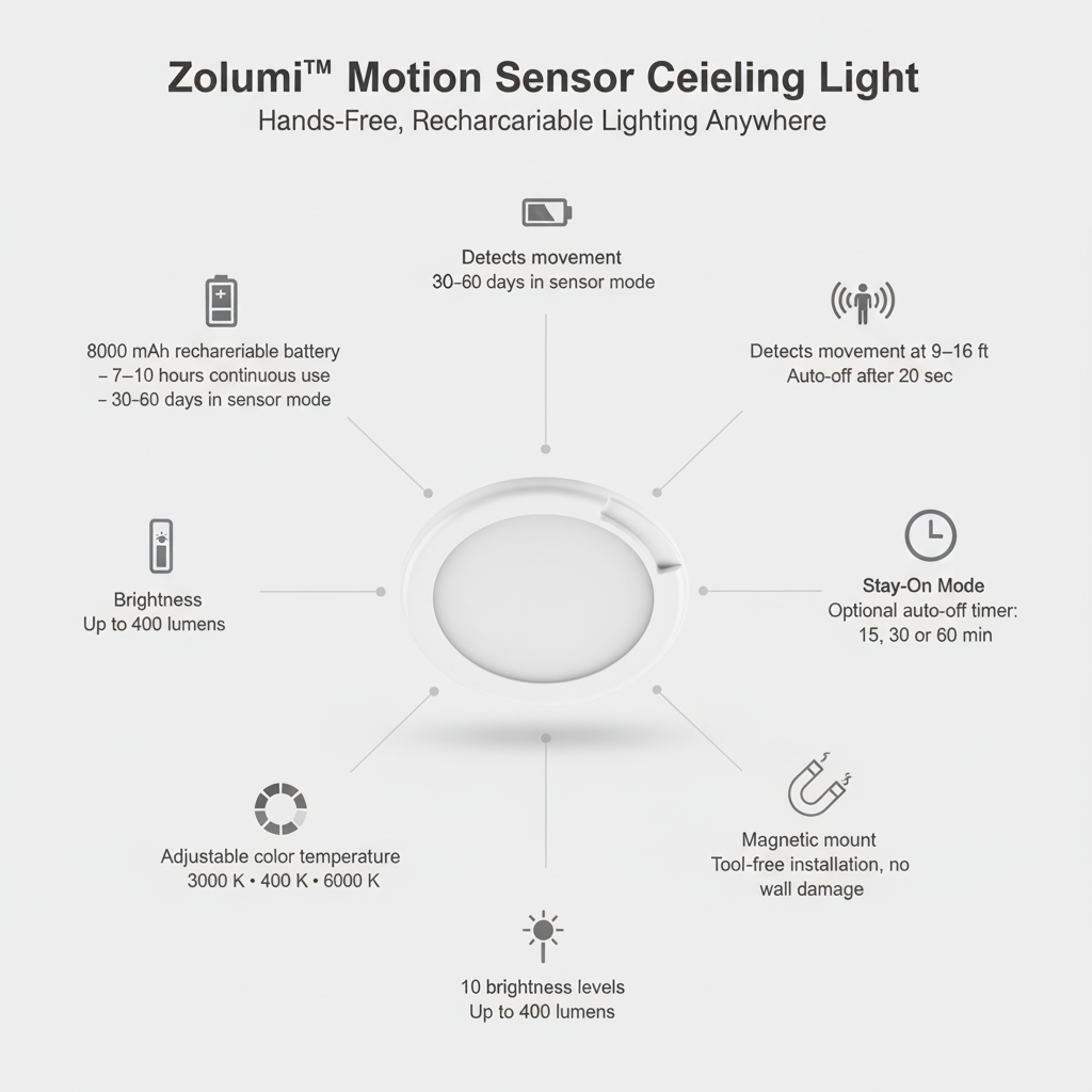 Zolumi ™ - Motion Sensor Ceiling Light